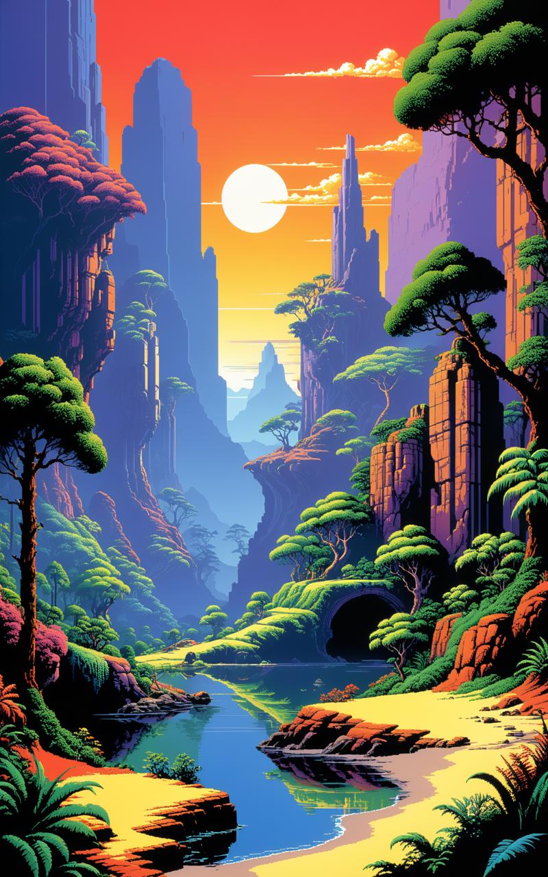 03594-1634263332-Landscape masterpiece, steeped in the aesthetic appeal of the Amiga demoscene, represented through a stunning blend of EGA, CGA,.png